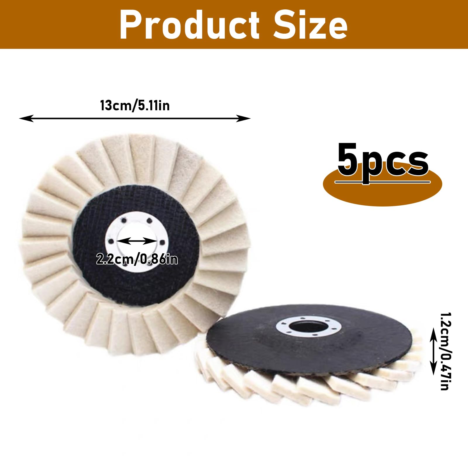 Polierscheibe 125mm Set Mit Insgesamt 4 Stück 125mm Polierfächerscheiben. Je 1x Polieraufsatz Winkelschleifer