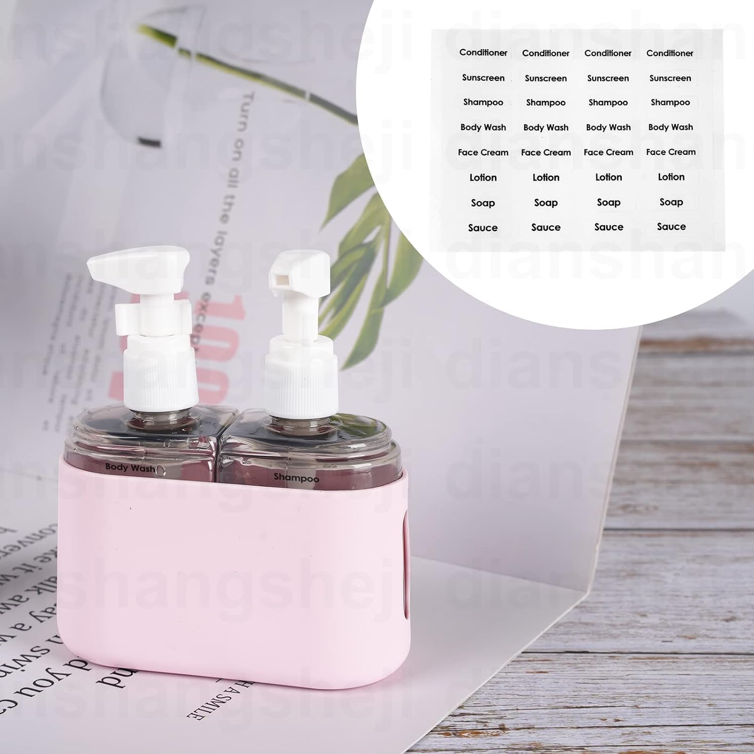 Yamadura Travel bottles for Toiletries, TSA Approved Travel Containers, Refillable, Portable, Spray Bottles and Pump Bottles with Labels for Creams, Perfumes and Shampoos (Pink)
