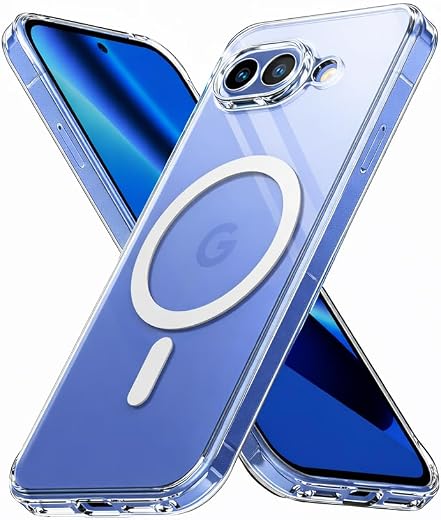 YellowInc Crystal Clear Case Cover for Google Pixel 10A, 2600 Gauss Magnetic Ring, Military Grade Shockproof (Hard Transpa...