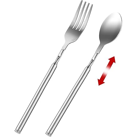 Comedor Expandible: El juego Telescópico de tenedor y cuchara
