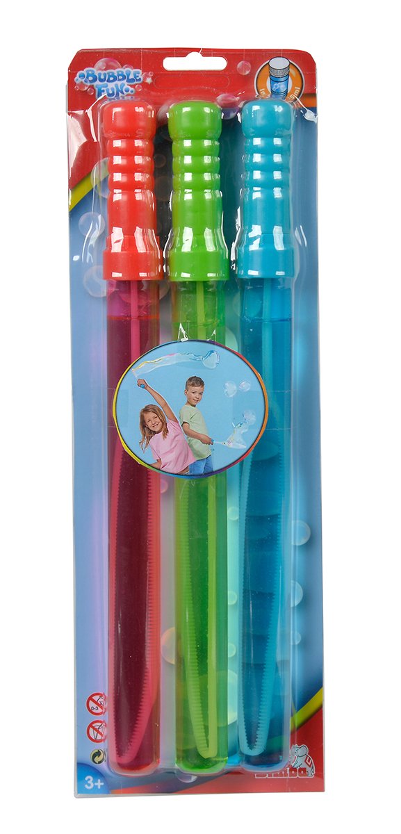 Simba 107282131 - Bubble Fun zestaw do baniek mydlanych, 3 sztuki