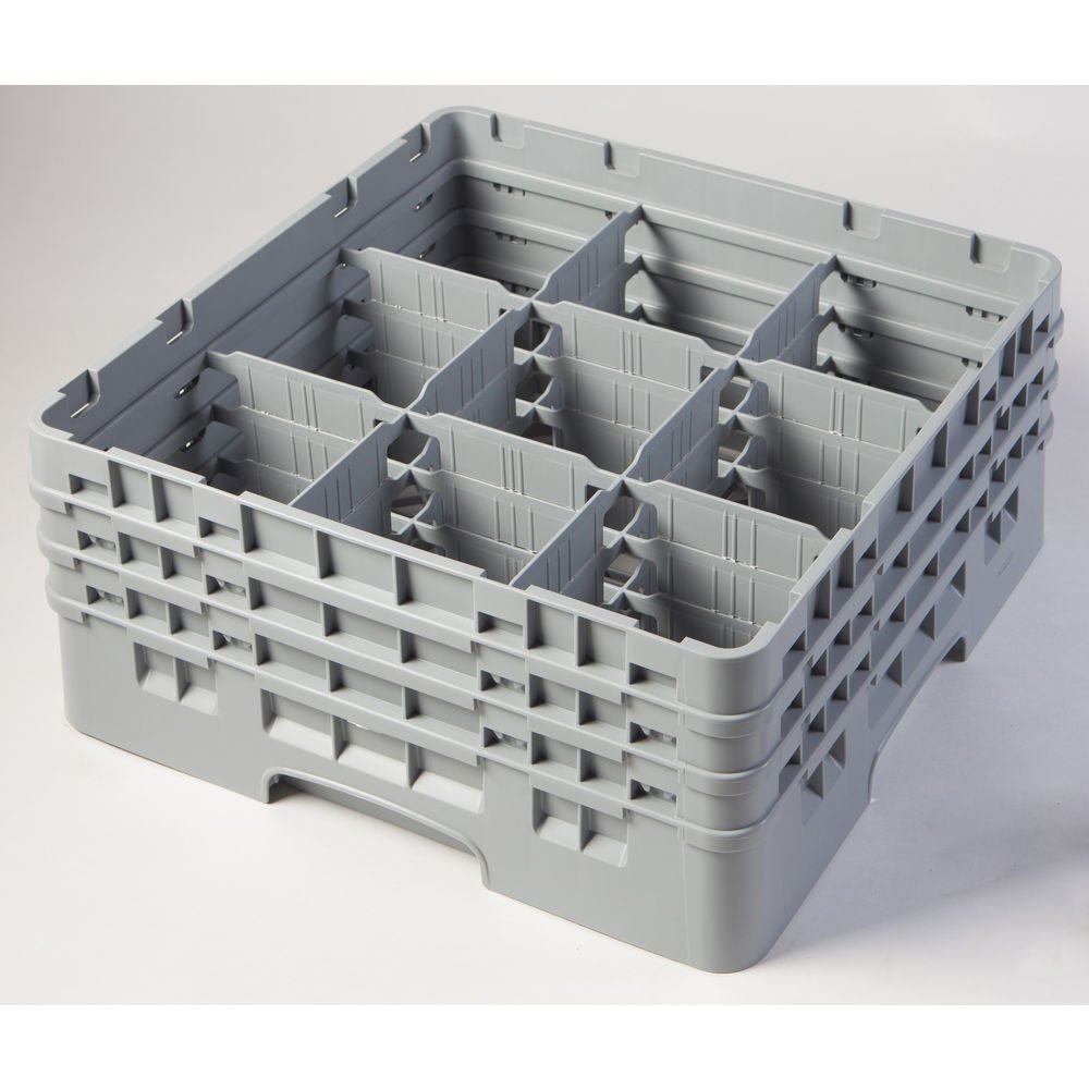 Camrack Glass Rack, W/3 Extenders, Full Size, 9 Compartments, 5-7/8'' Max. Dia., 6-7/8'' Max. (3 Pieces/Unit)