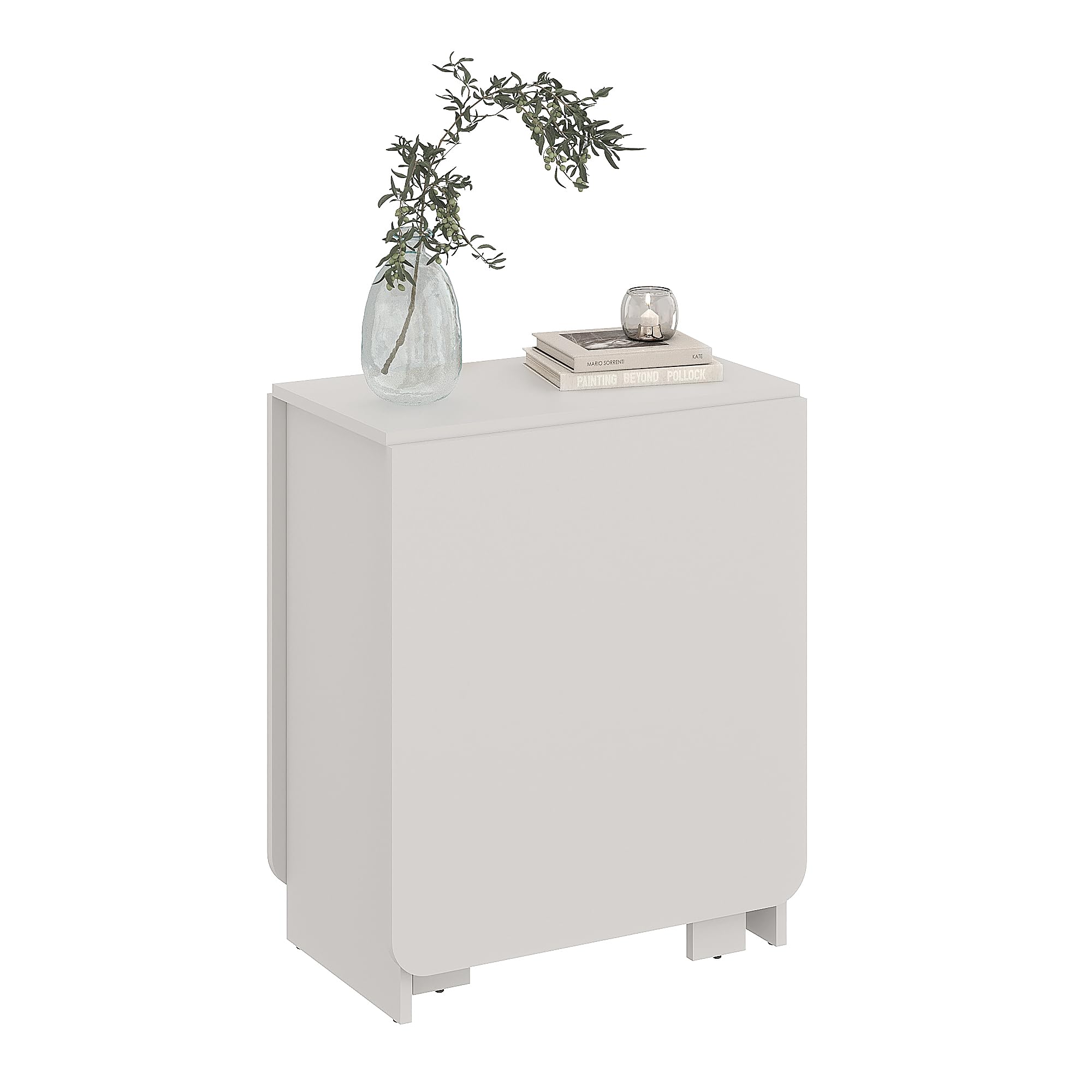 Komto Table a Manger Pliante Blanche - Table de Cuisine 2-4 Personnes, Pliable, Rabattable Gain de Place pour Petit Espace | MOVA 163 x 60 x 72,6 cm