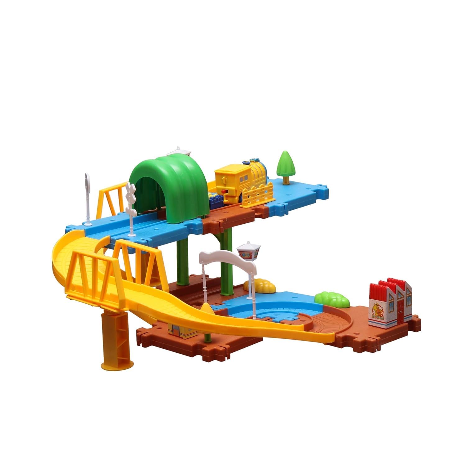 Webby Classic Toy Train Set with Track | Battery Operated Railway Set | Rakhi/Raksha Bandhan/Birthday Gift for Boys & Girls| Train Set with DIY Railway Tracks for Kids (31 Pieces) - Image 6 thumbnail