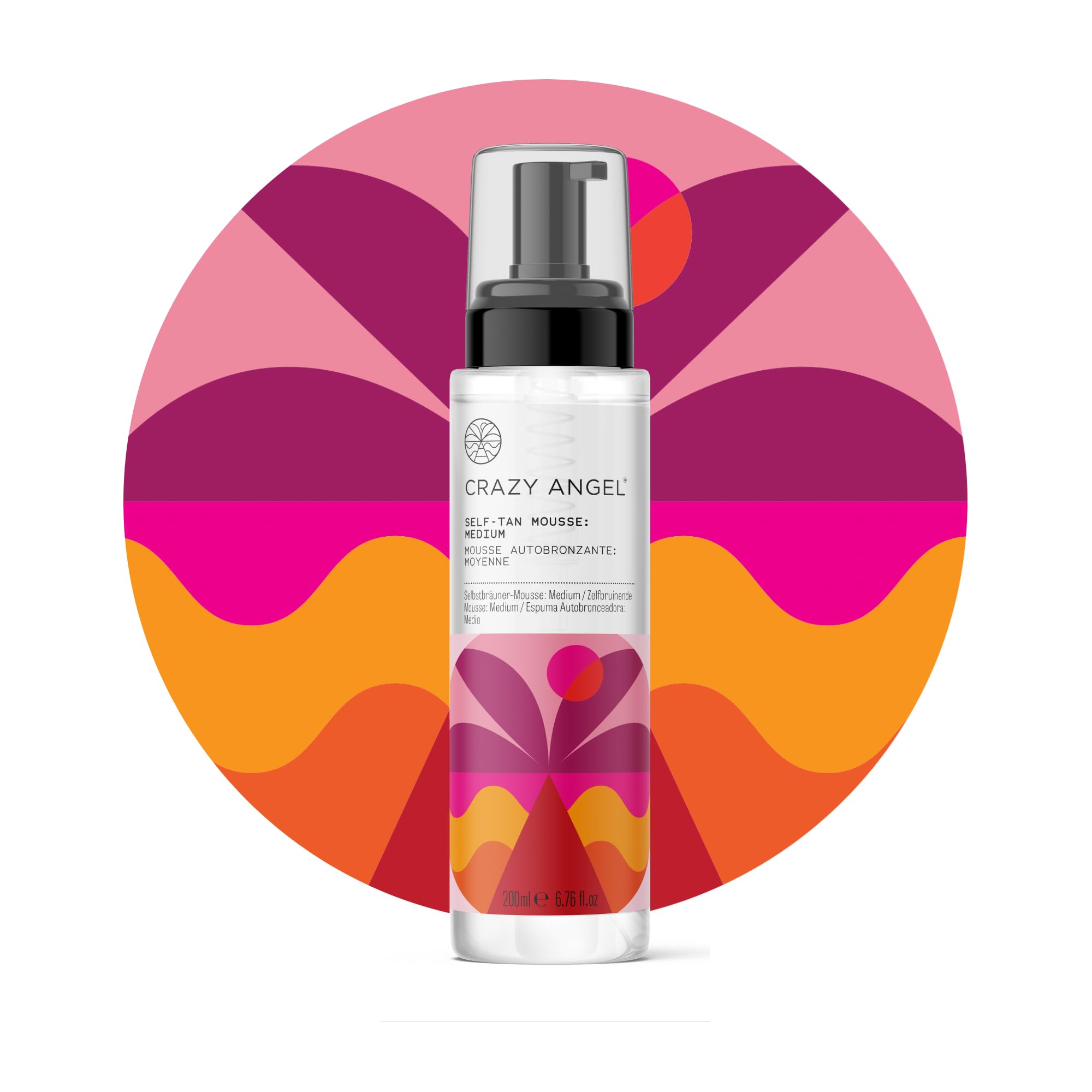 Vegan Clear Self-Tan Mousse (Medium tan). No colour transfer. Made in UK. 200ml.