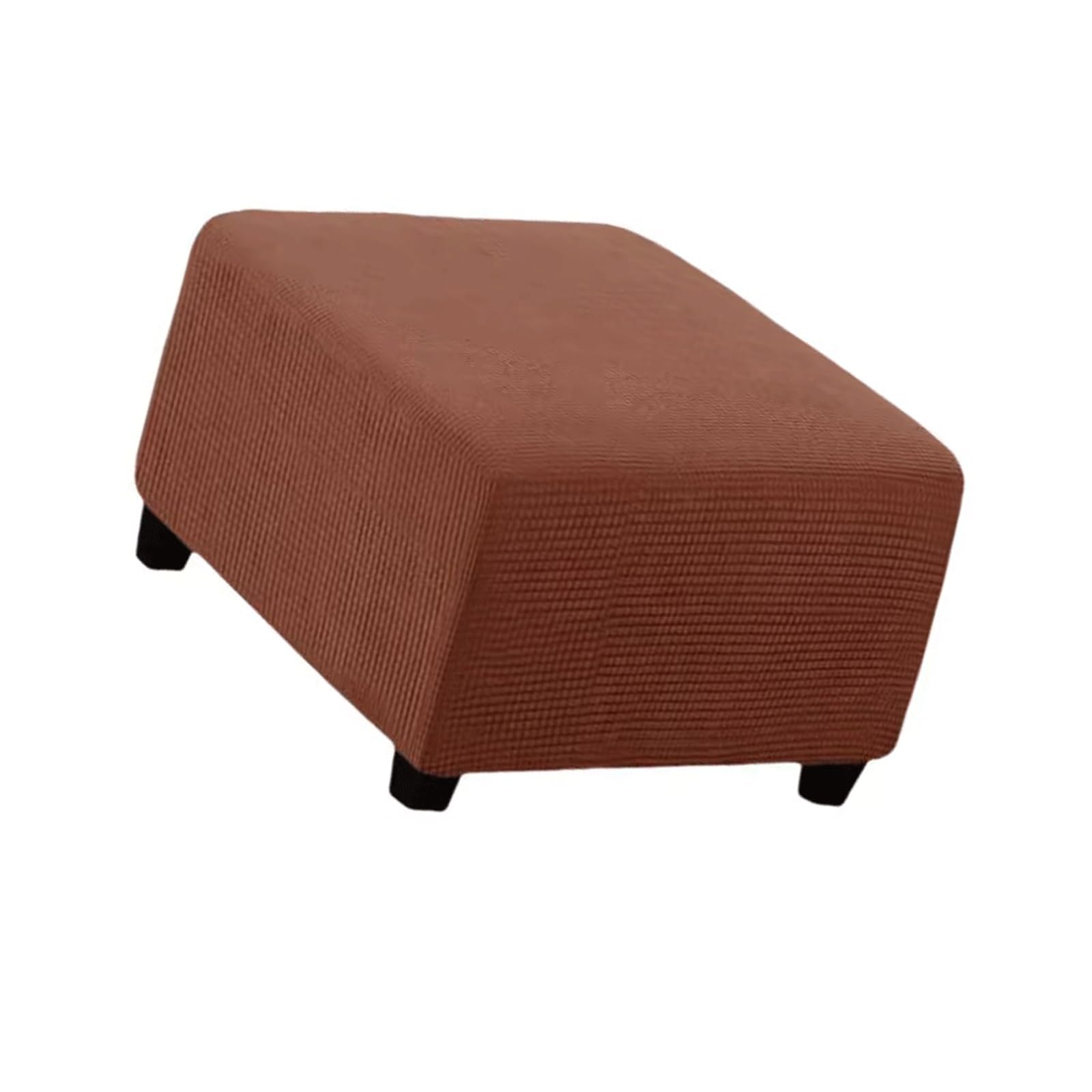 Housse De Pouf Carré Extensible - Taille 35x35 Cm - Tissu Doux Anti-dérapant - Plusieurs Coloris