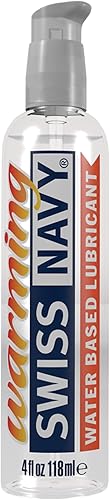 Swiss Navy Lubricante y lubricante a base de agua de calentamiento prémium para parejas, 4 onzas.