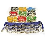 BellyLady Wholesale 10 Pcs 158 Gold Coins Belly Dance Hip Scarf-Assort