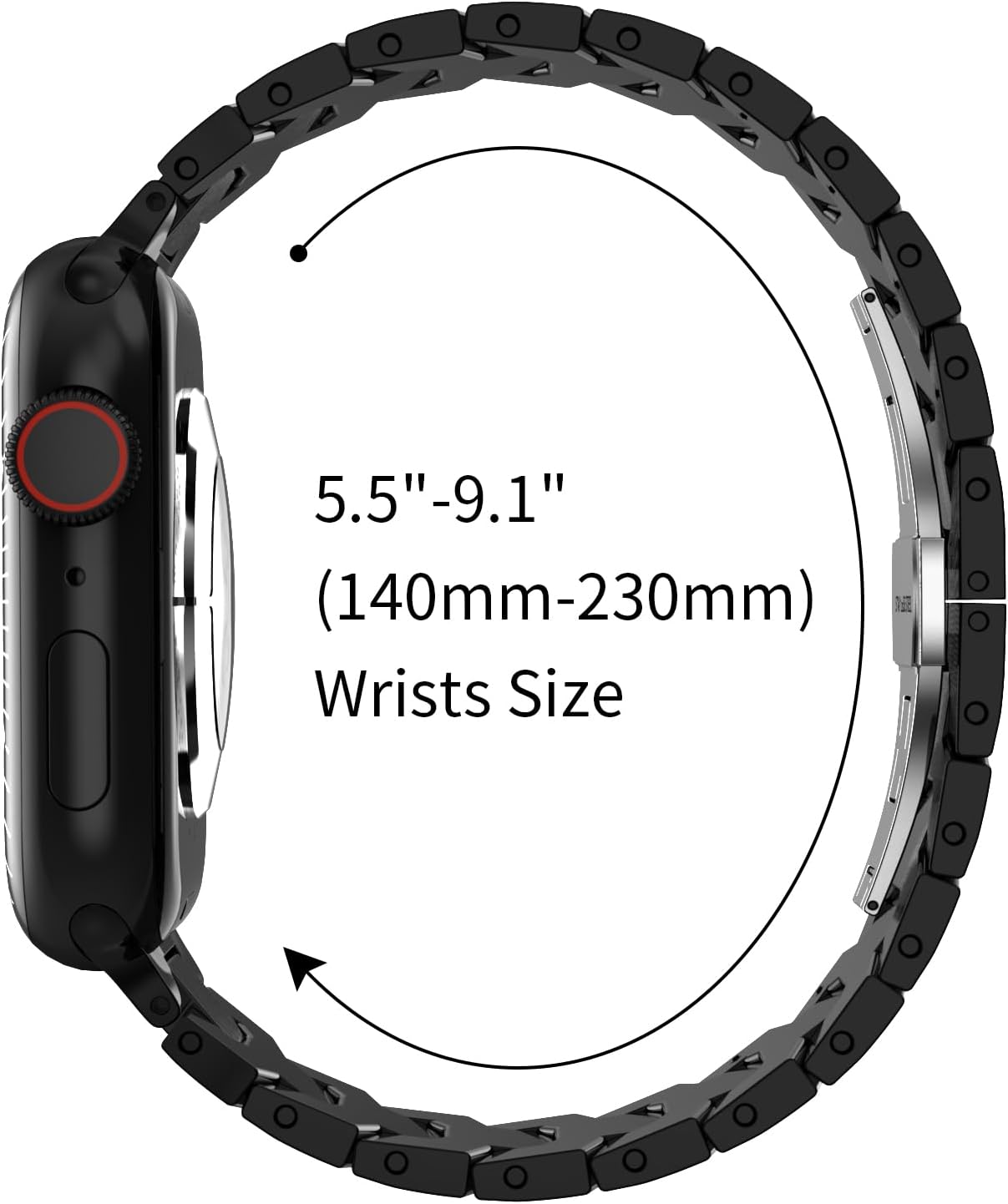 Compatible with Apple Watch Series 8 7 6 5 4 3 2 1 SE Stainless Steel Band Ultra 49mm 45mm 44mm 42mm 42mm 41mm 40mm 38mm Metal Bands, Men's Business Strap