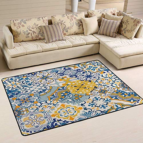 Grand tapis de sol arabe lavable 182x121 cm