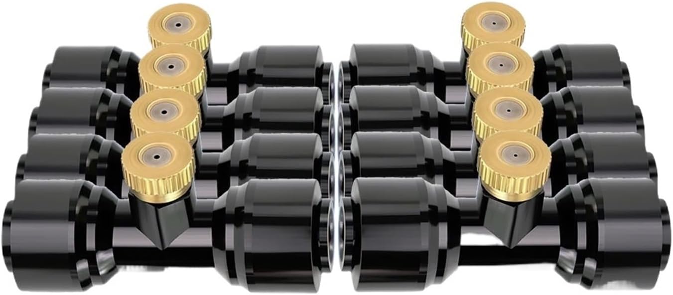 10pcs 1/4" 4/7mm Brass Misting Nozzles Fine Atomization Sprayer Garden Irrigation Cooling Humidification Slip Lock Quick Insert(0.4mm-10PCS)