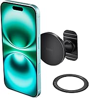 Vista 1 de iOttie iTap 3 Magnetic Flush Mount Car Mount Phone Holder with Magnetic Ring Adapter. Compatible with iPhone, Samsung Galaxy, Google Pixel, Huawei