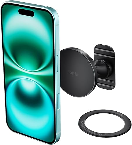 iOttie iTap 3 - Soporte magnético para teléfono con adaptador de anillo magnético. Compatible con iPhone, Samsung Galaxy, Google Pixel, Huawei, LG y