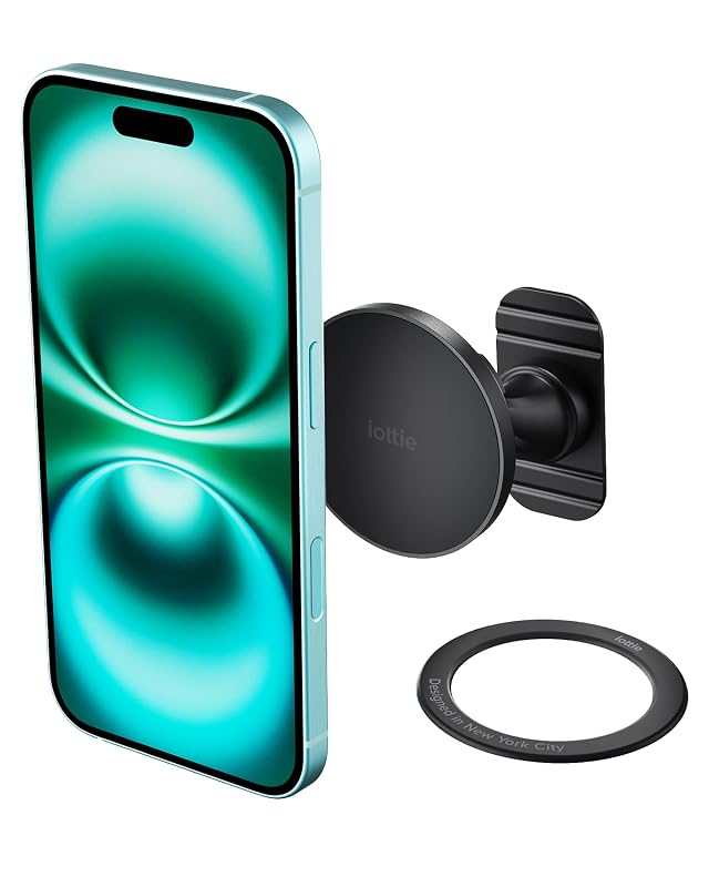Suporte Magnético para Celular iOttie iTap 3 com Fixação no Painel, Compatível com MagSafe e Qi2, com Anel Adaptador