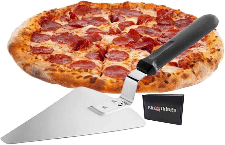Bits N Things 13.25" Extra Large Pizza/Pie/Cake Server with Black Offset Handle - Pack of 1