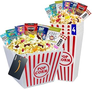 Movie Night Gift Basket Sugar-Free Popcorn, Low Carb Candies, Plus 1 Movie Night Gift Card, Perfect Keto-Friendly Treats for the Whole Family (Family Pack)