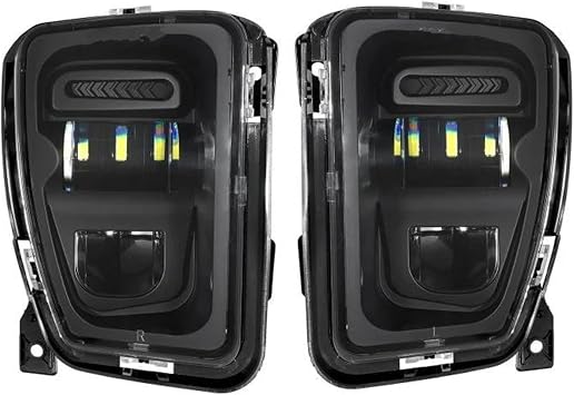 Headlight Assembly 1 Pair For Dodge For Ram 1500 2013 2014 2015 2016 2017 2018 Car Front Bumper Driving Fog Lights Car HeadlightsBlack