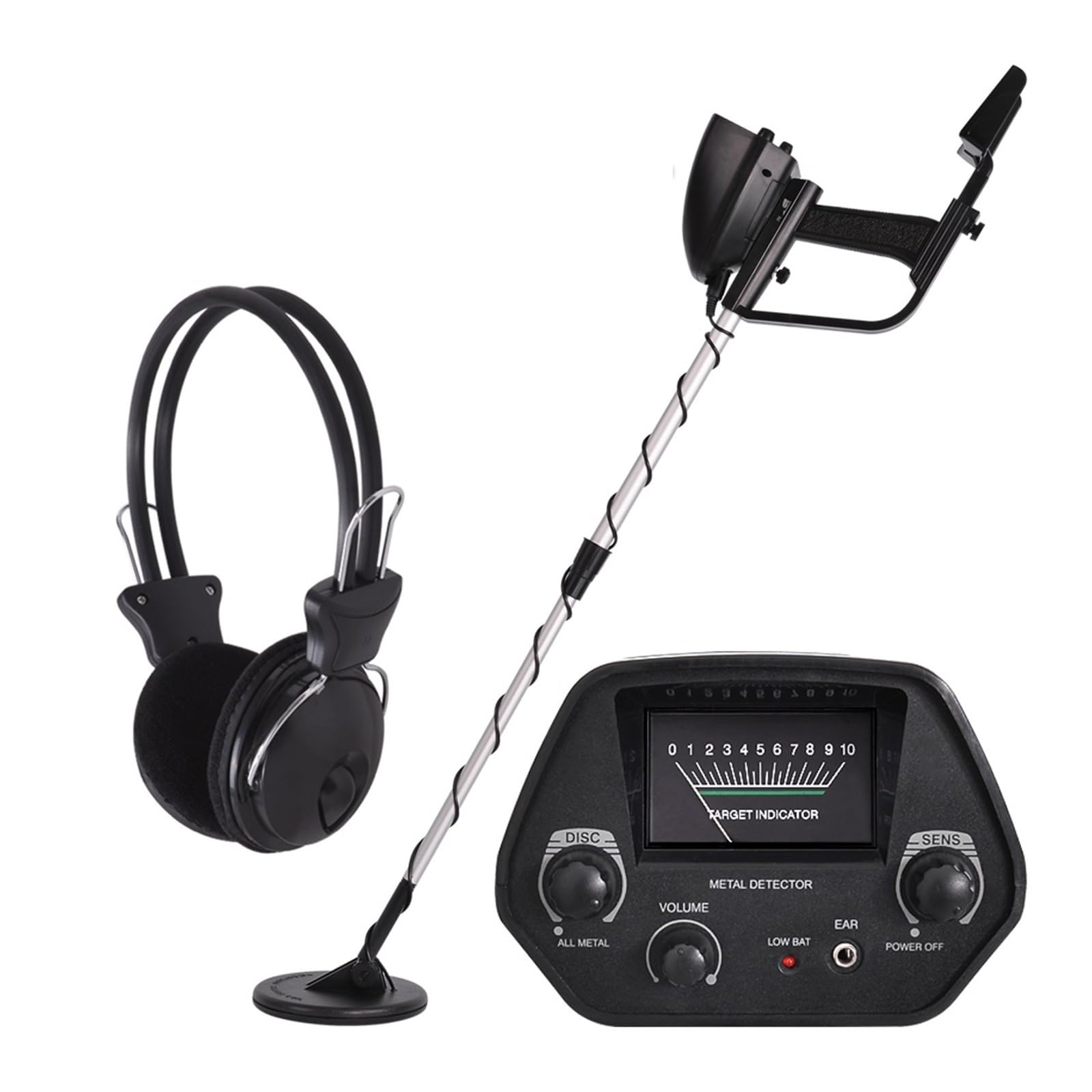 Détecteur de métaux, MD-4030 détecteur de métaux Souterrain Circuit Metales Longueur réglable Chasseur trésors traqueur chercheur d'or Portable(4030 and Headphone)