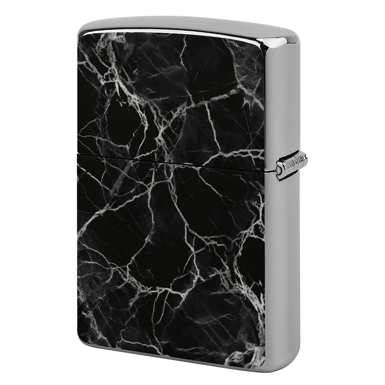 Black Marble Lighter Case for Men, Personalized Lighter Cover for Valentine's Day Gifts, Flip-Top Lighters Shell for Outdoor, Portable Lighters Protective Sleeve