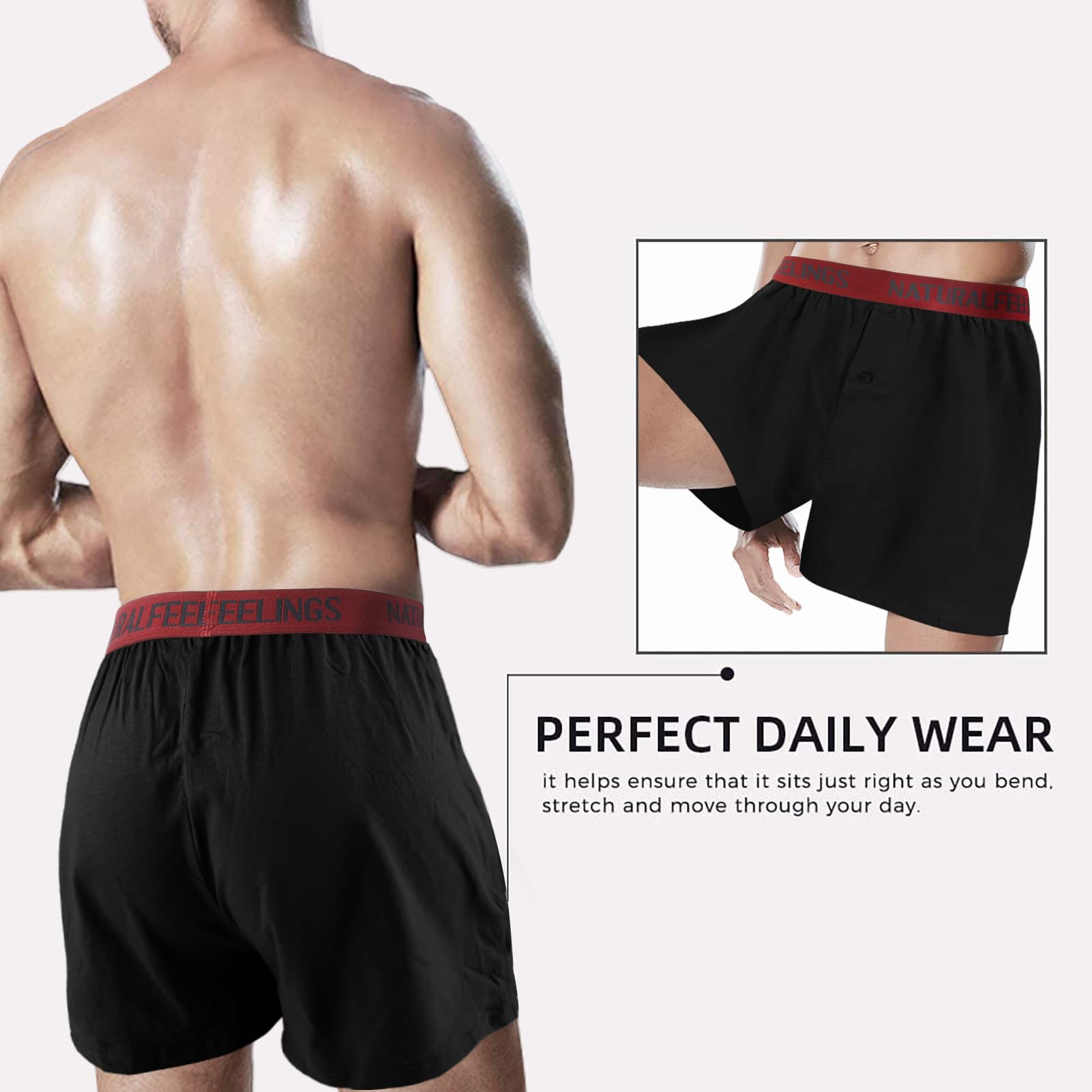 Natural Feelings Boxer da Uomo Intimo Boxer da Uomo