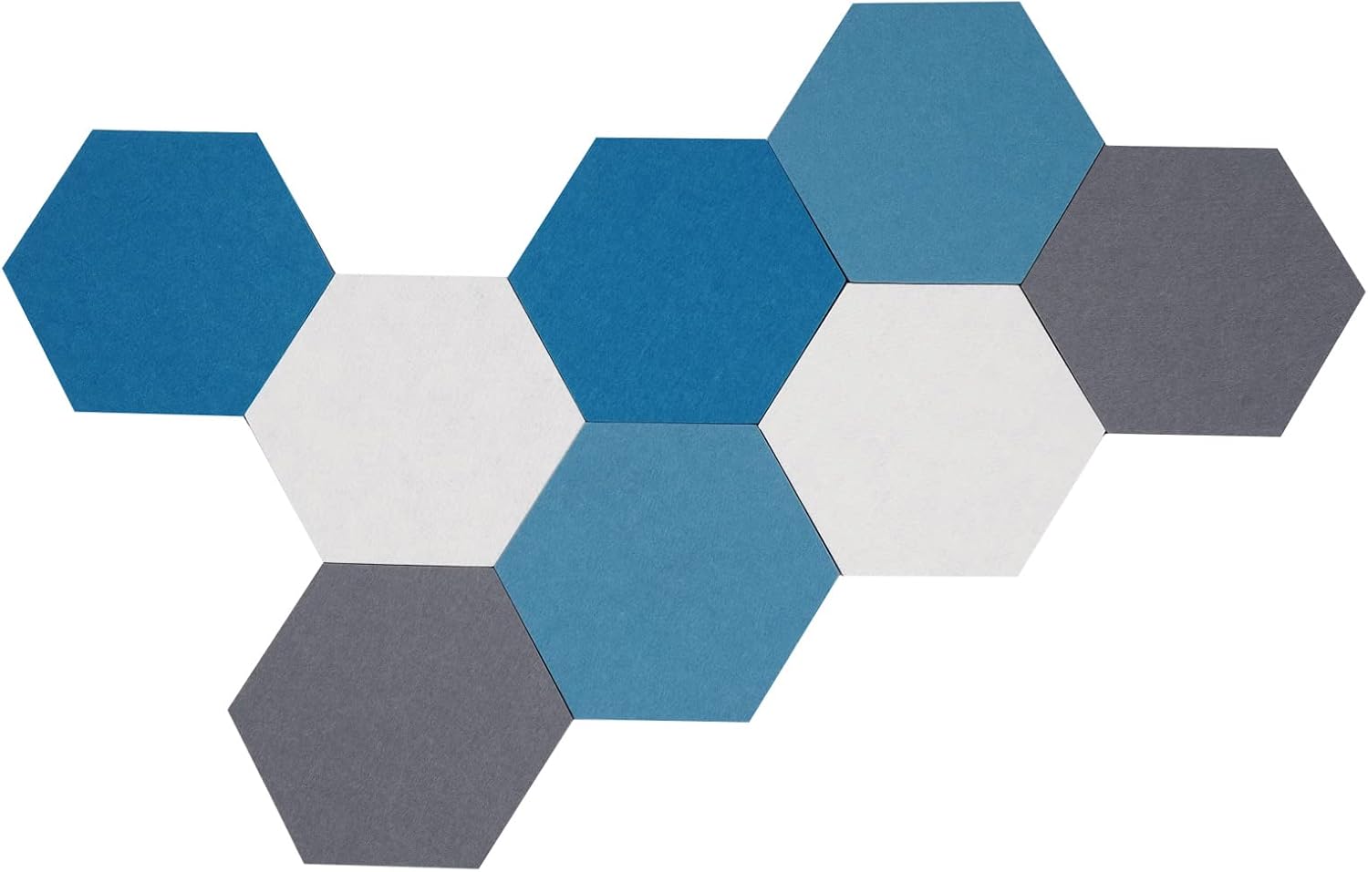 8Pcs (Large) Felt Cork Board Tiles Hexagon Wall Colored Bulletin Board, Adhesive Felt Pin Memo Board for Home School Office (Set D Large)