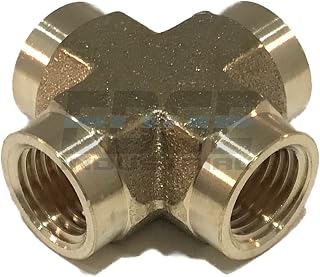 Forged Brass Cross Fitting 1/4" Female NPT FNPT Fuel/AIR/Water/Oil/Gas WOG (Qty 01)