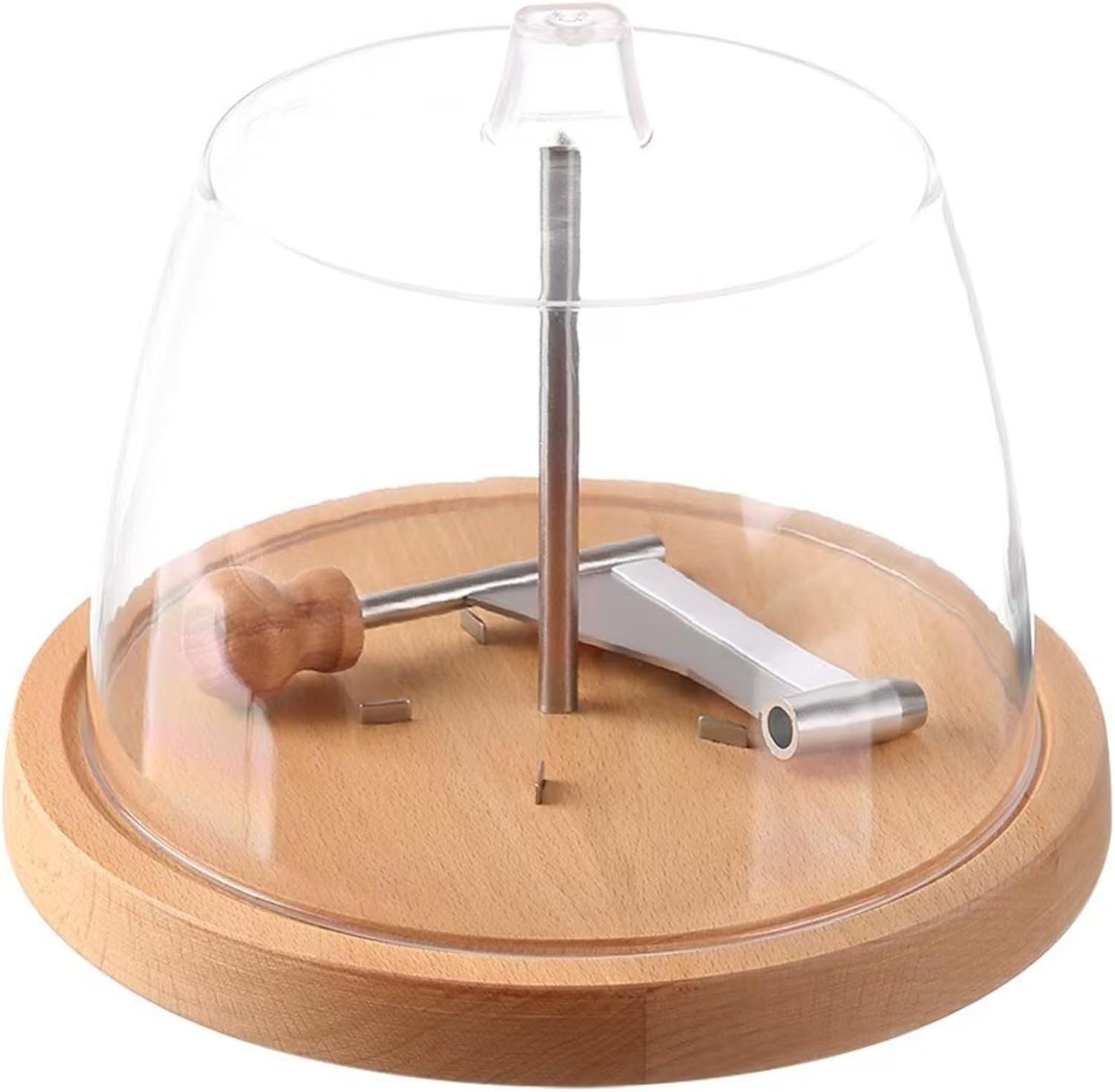 Wooden Cheese Slicer, Manual Rotating Cheese Shaver, Perfect for Breakfast Toast & Party Plating, Food-Grade Wooden Handle, Easy to Use & Clean