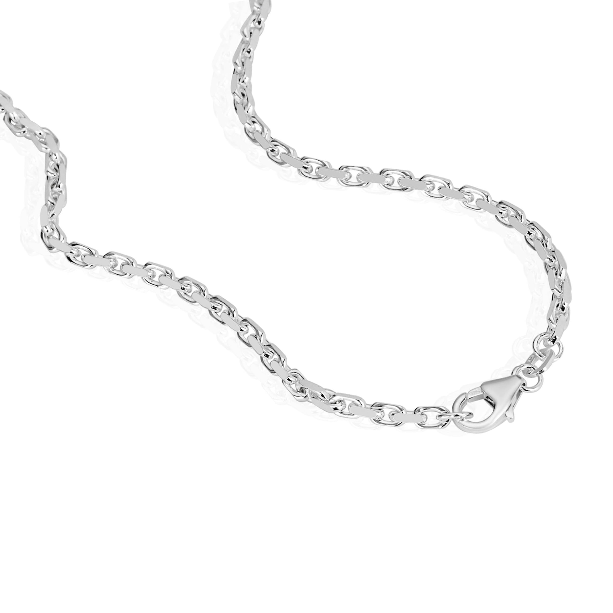 NKlaus Massive Ankerkette Collier 925 Silberkette Diamantiert 1,8mm