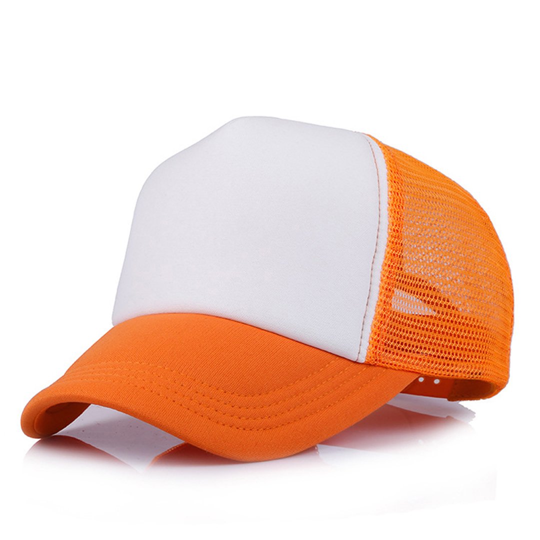 Elee Children Junior Vintage Mesh Snapback Trucker Cap Kids Baseball Hat Adjustable (White/Orange)
