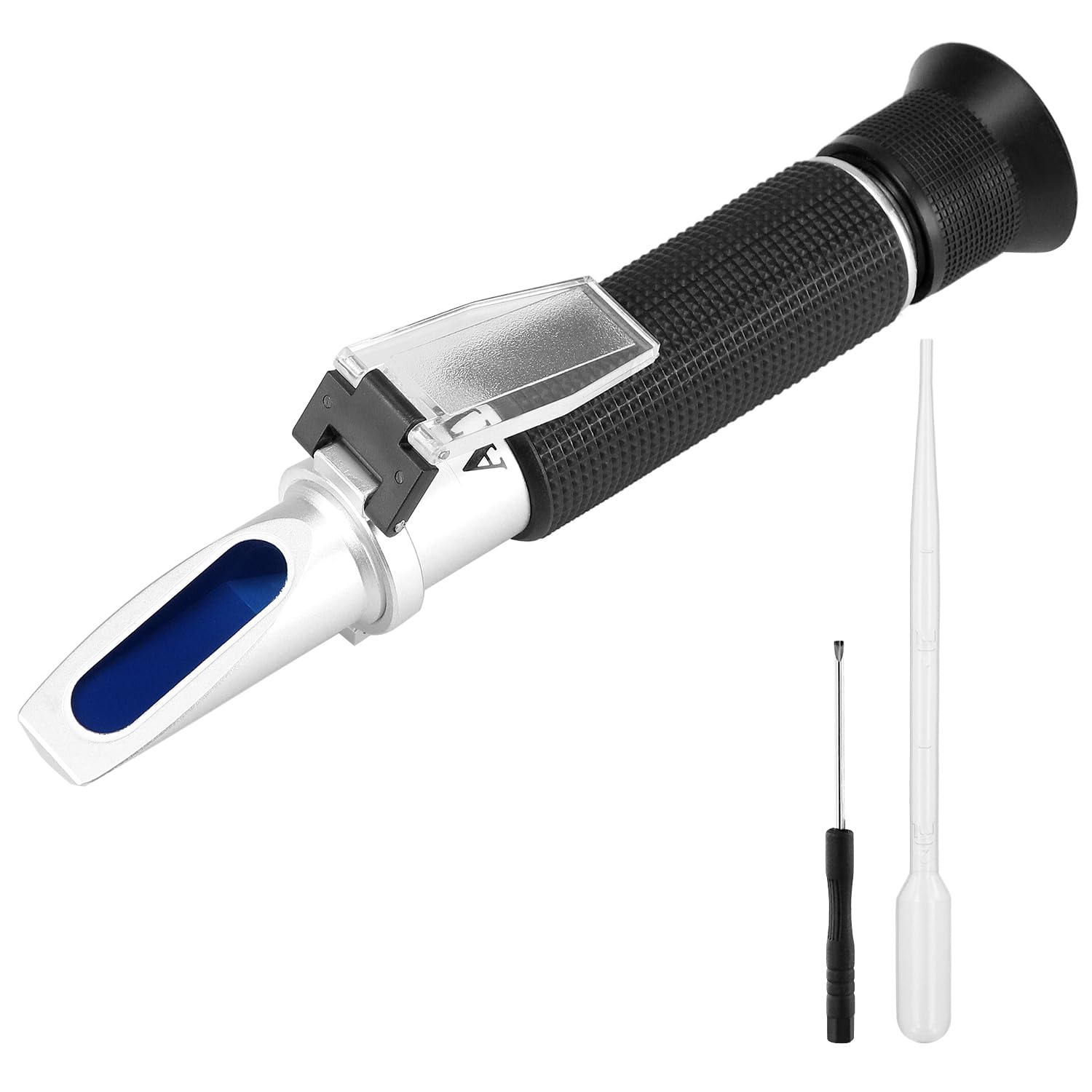 Qwork Qwork® Salinity Refractometer, Dual Scale Saltwater Tester Hydrometer With Atc, For Fish Farming, Seawater Analysis, 0-100 Ppt & 1.000-1.070 Specific Gravity