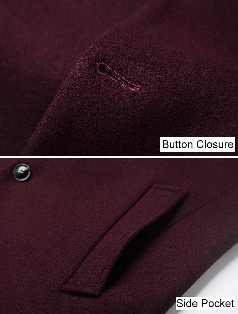 Detailed View of FTCayanz Mens Wool Blend Slim Trench Features