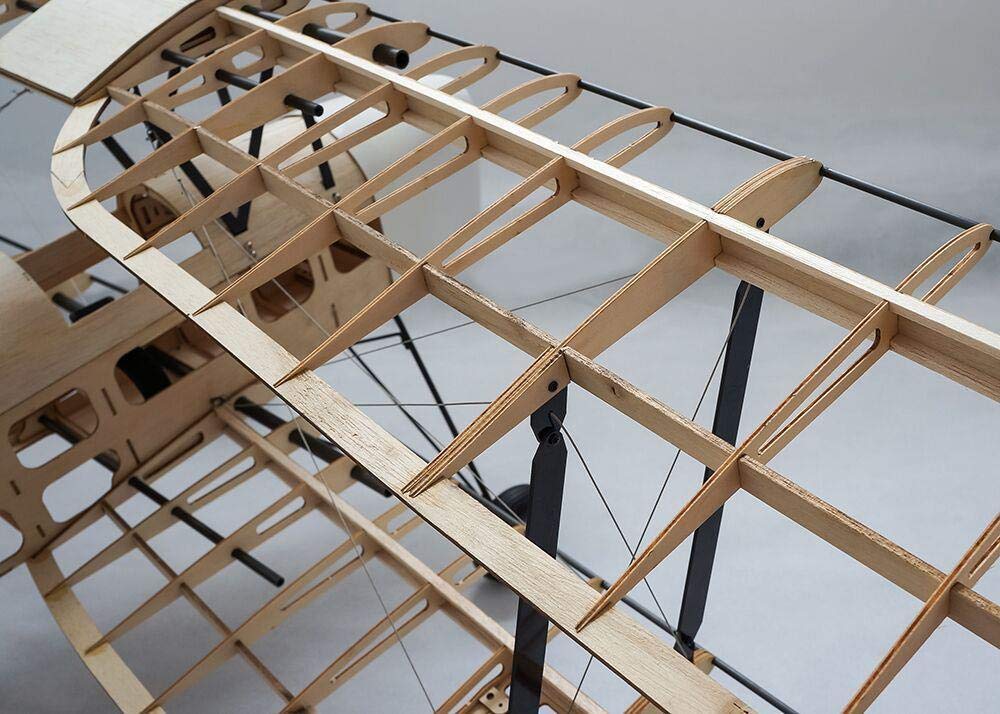 Torcster 210988 Tiger Moth 1400mm Holzbaukasten Modellflugzeug für RC Bausatz DIY, gelaserte Balsa Sperrholz Holz Bauteile Holzmodell Flugzeug