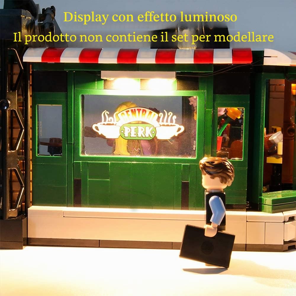 GEAMENT Set di Luci LED per Central Perk della Serie TV Friends – Kit di Illuminazione Compatibile Con LEGO Ideas 21319 (Modello di mattoncini Non Incluso)