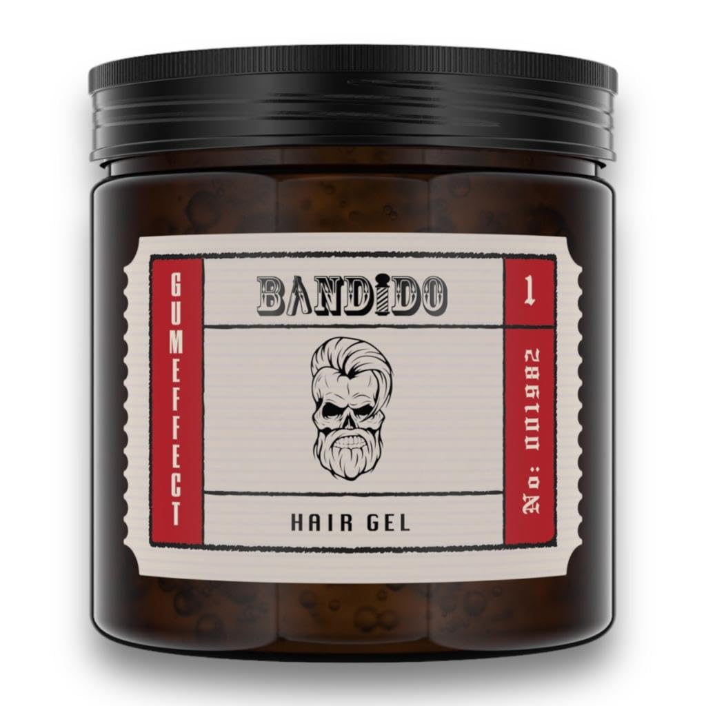 Bandido Hair Styling Gel Men 500 ml 01 Gum Effect Ultra Strong Natural Look Hair Gel Men No Sticking Wet Hair Look Hair Gel Rubber Effect Men's Styling Gel