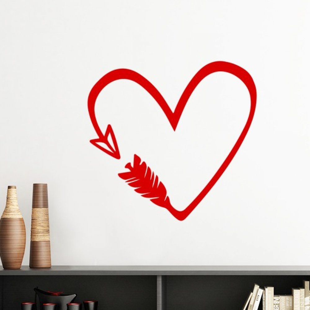 Stickers mural flèche coeur bleu pour créer un cocon dans sa chambre