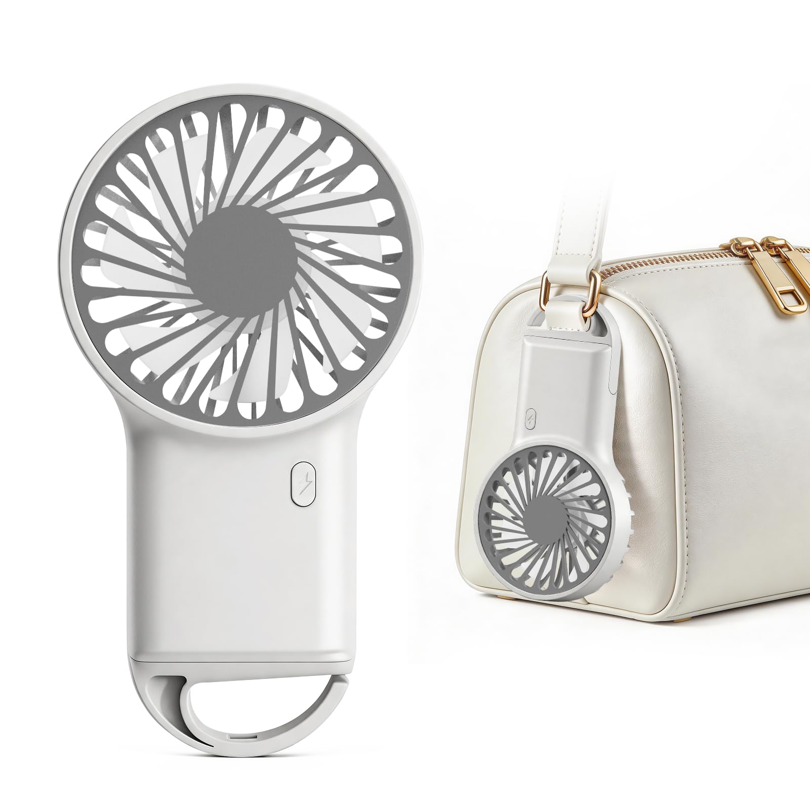 Mini ventilateur portable blanc au design compact et épuré pour votre quotidien