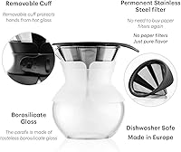 Vista 10 de Cafetera embudo Bodum 1157101 con filtro permanente, 34 onzas, color negro, Corcho