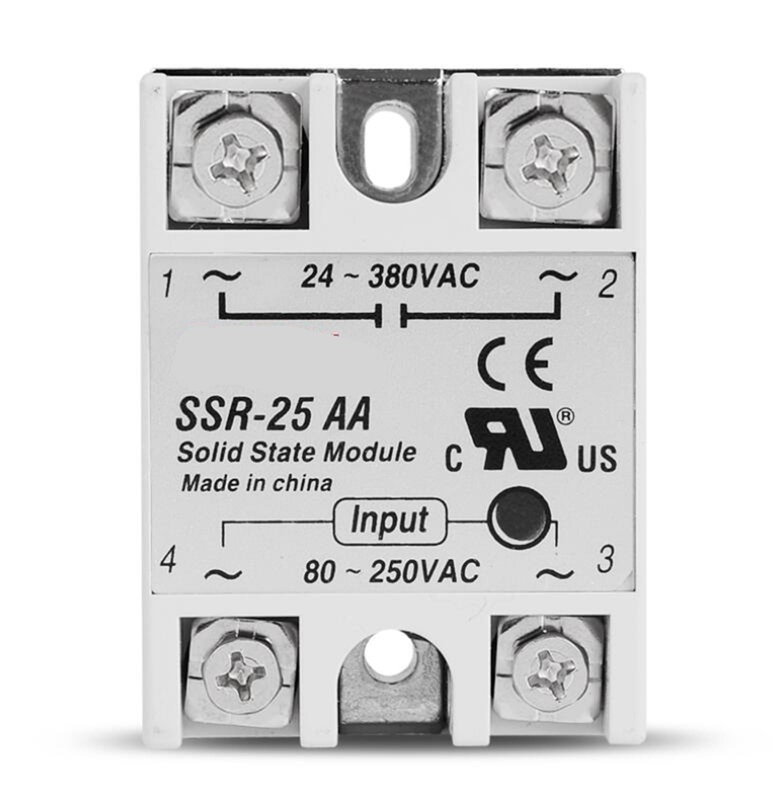 Relé de estado sólido CA-CA SSR de 40 A con control de entrada de 80 a 250 V CA 8