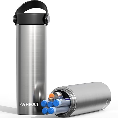 1-WHEAT Maletín de viaje para insulina, 60H, 3-5 bolígrafos, organizador aislado de medicamentos para diabéticos, portátil para bolígrafo de