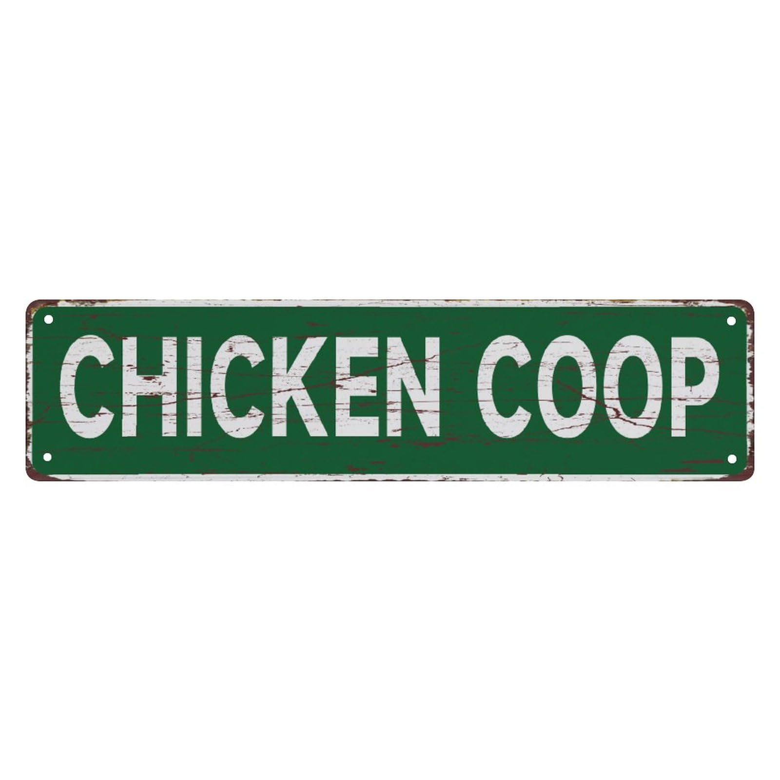Chicken Coop Tin Sign,4x16 Inch Vintage Aluminum Sign Man Cave Bar Home Wall Decoration