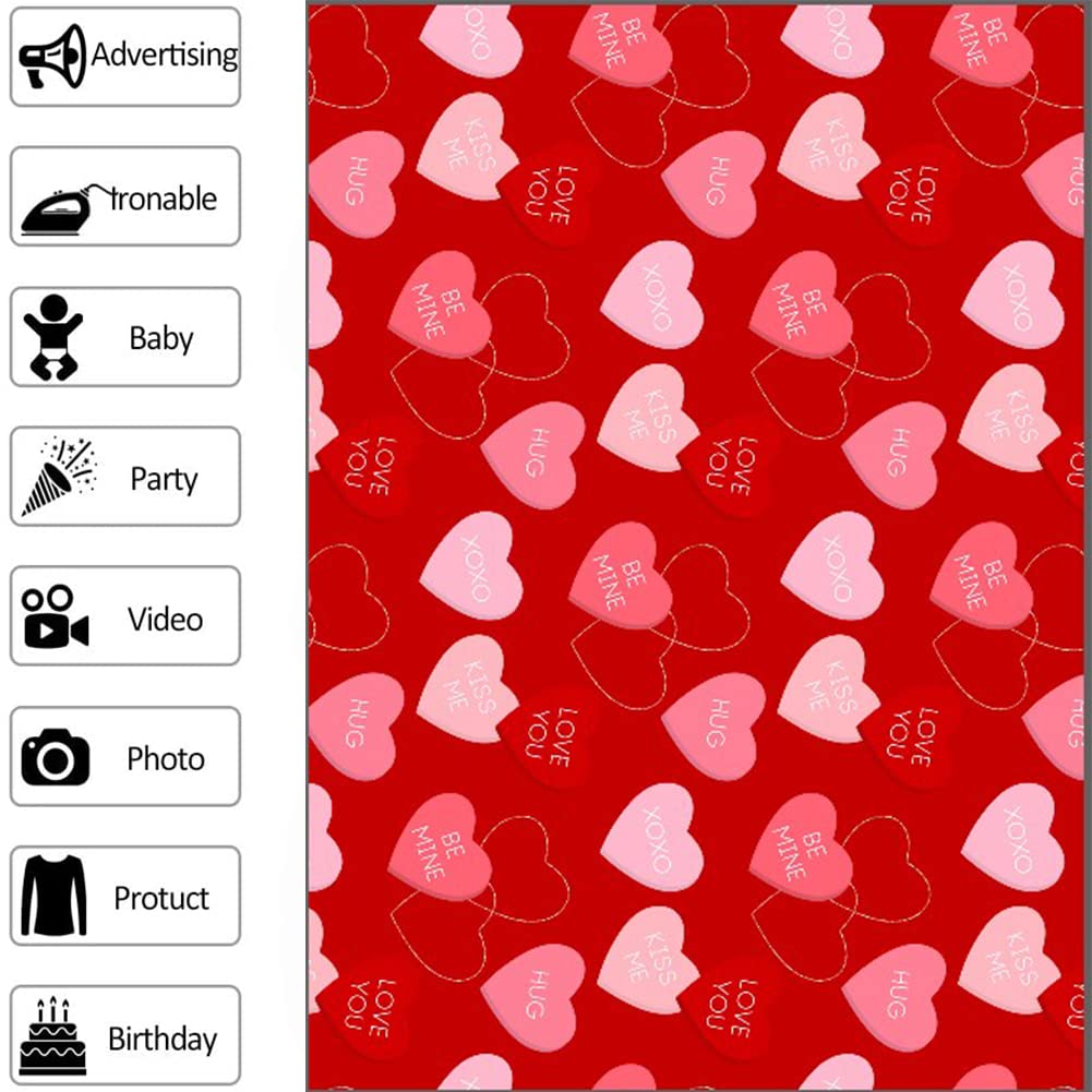5x4FT Valentijnsdag achtergrond roze rood liefde hart