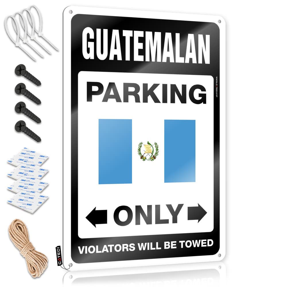 KRAZMURONGD Vintage Tin Signs Funny Guatemalan Parking Only Tin Sign Tin Signs For Garage Sign Decor(30X40CM)