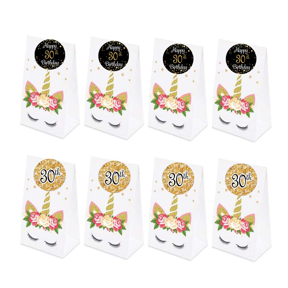 Adesivi 30° Compleanno - 216 Pezzi, Nero E Oro, Per Decorazioni Regali, Buste, Bomboniere - Foto 2