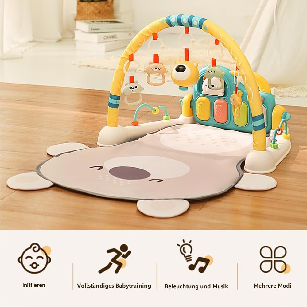 caterbee Baby-Klavier-Spielturnmatte mit Musik und Licht (Bear)