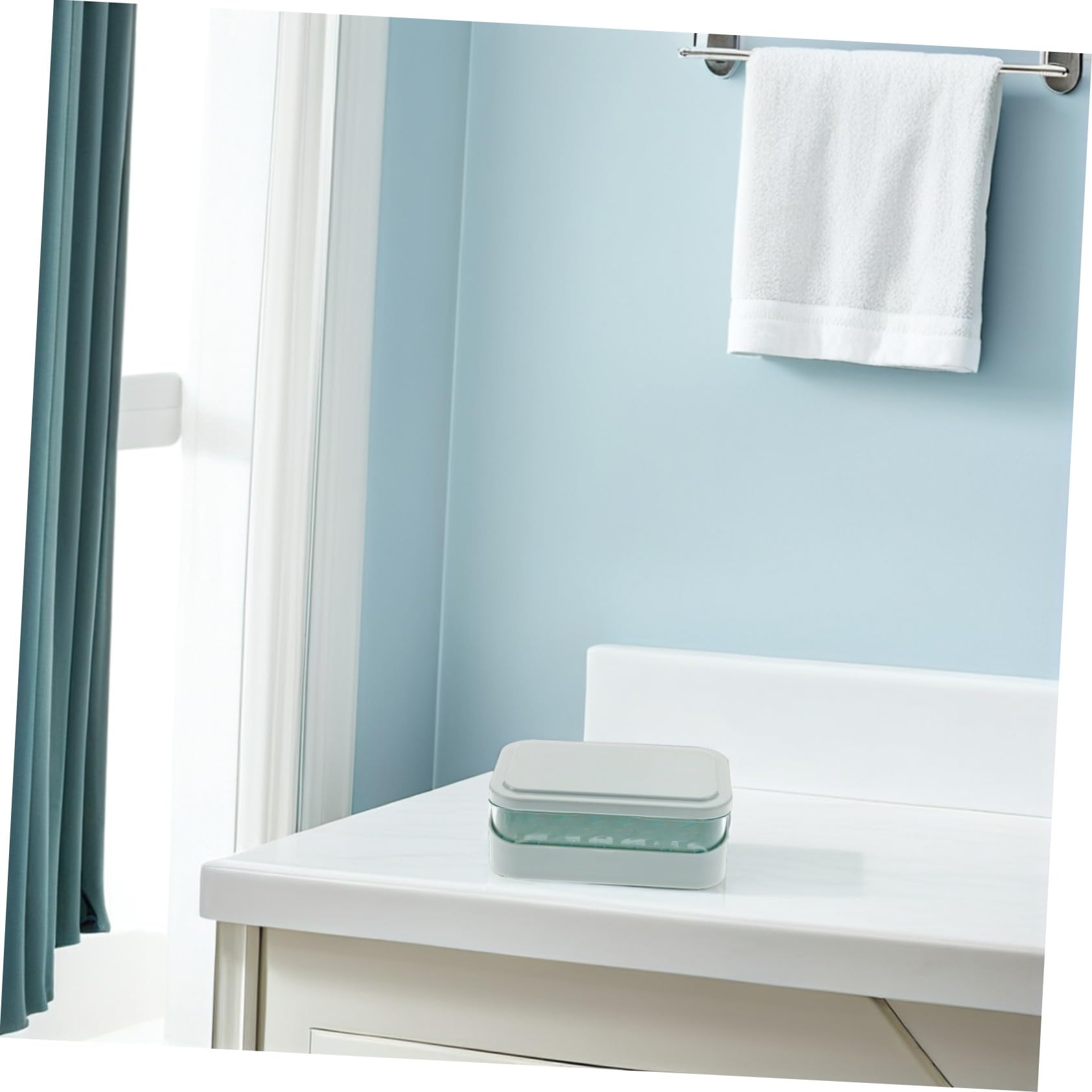 4 Piezas Jaboneras con Tapa y Doble Capa con Drenaje Portátiles y Resistentes Diseño Compacto y Autodesagüe para Baño Camping y Gimnasio de Unidades Azul