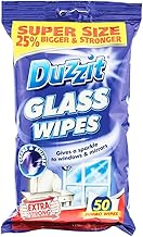 Duzzit Glass Wipes - Super Size (25% Bigger & Stronger) | Extra Strong Cleaning Wipes for Glass, Mirrors and More - Cleans and Shines (50 Jumbo Wipes)