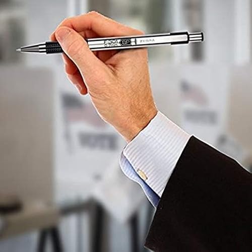 Miniatura 5 de Zebra F-301 - Bolígrafo de punta fina de 0.028 in, paquete de 12, 6 bolígrafos retráctiles negros y 6 azules con barril de acero inoxidable