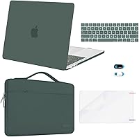 Vista 15 de MOSISO - Funda rígida de plástico para MacBook Pro de 13 pulgadas, protector de teclado, cámara web y pantalla, M2 2023-2016, A2338, M1, A2251, verde