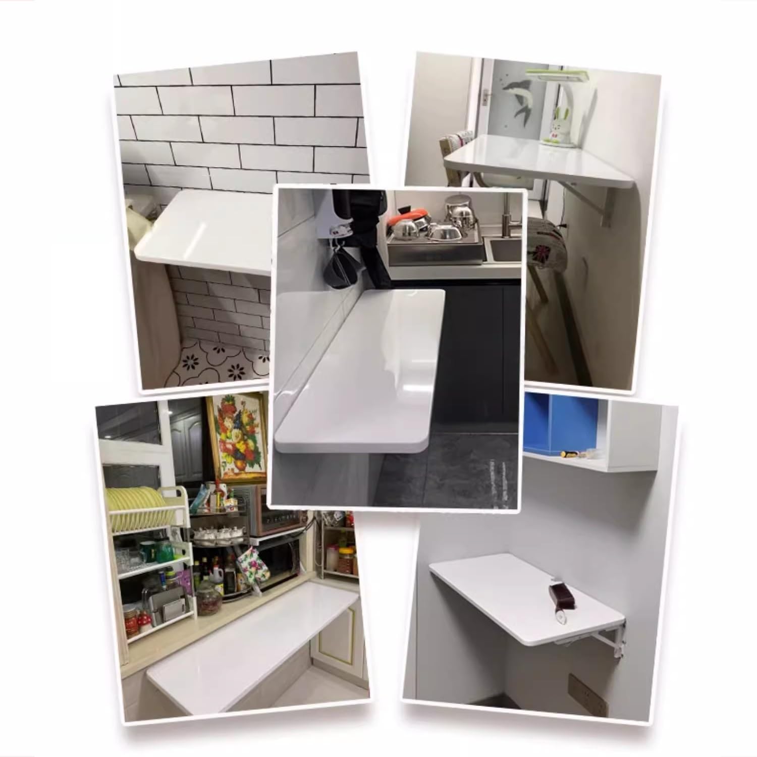 Tavolo da muro pieghevole,tavolo a scomparsa da muro,tavolo da lavoro pieghevole,tavolo pieghevole a ribalta da parete,con un'elevata capacità di carico e sono. ( Color : White , Size : 90*30cm/35.4*1