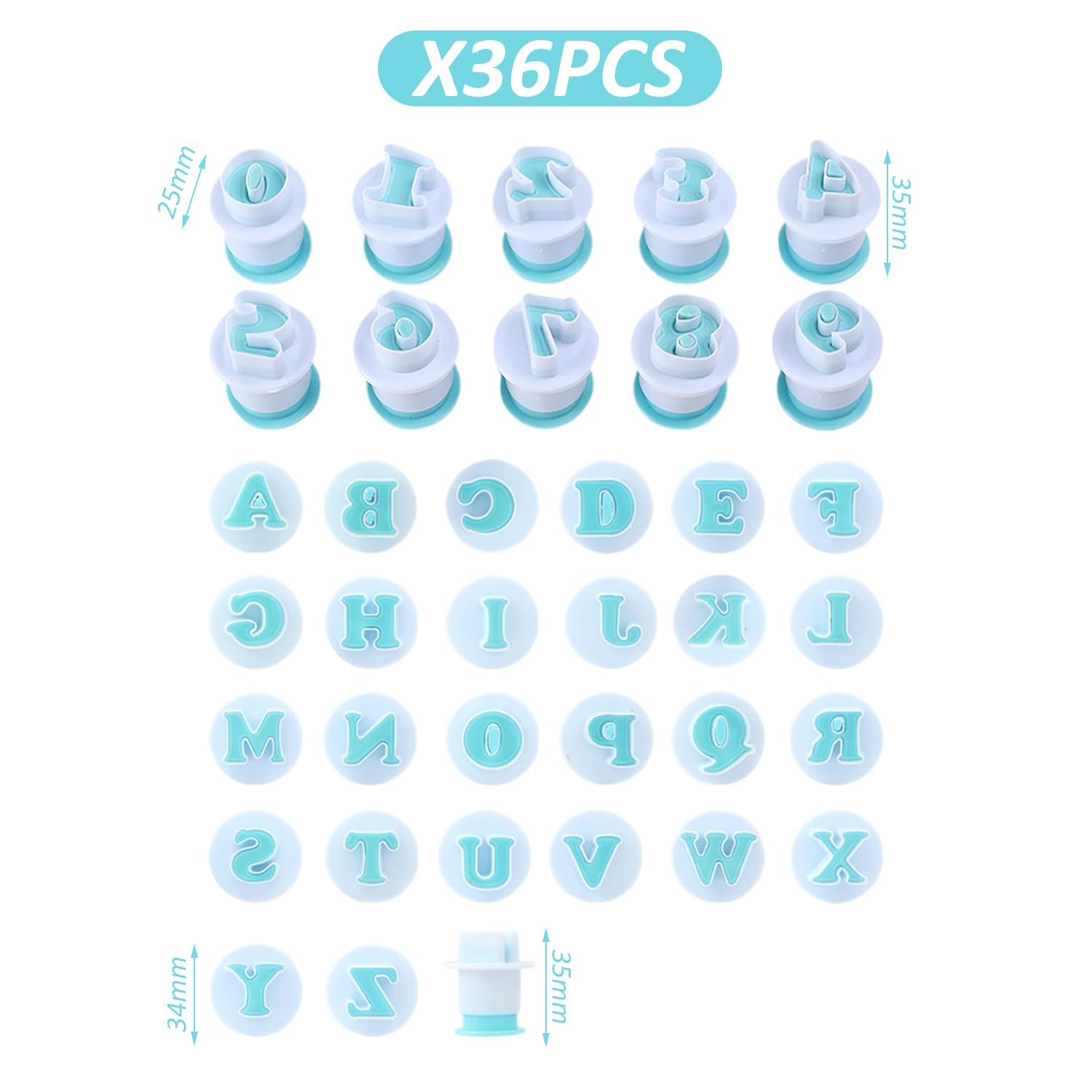 36Pcs Cookie Molds, Alphanumeric Molds, Fudge Mold Sets, Cake Decorating Molds, Kitchen Baking Cookie Molds, Candy Molds - Image 2